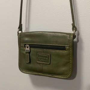 Green Fossil Crossbody Bag